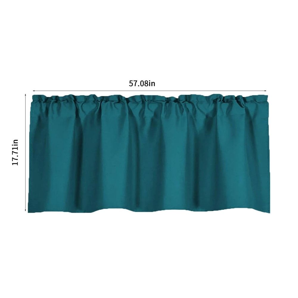 1 Piece Black and for Window Thermal Insulated Rod Pocket Short Curtain for Kitchen Bathroom Living Room 57×18 Inch