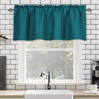1 Piece Black and for Window Thermal Insulated Rod Pocket Short Curtain for Kitchen Bathroom Living Room 57×18 Inch