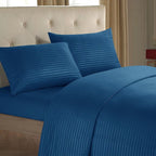 Sofa Bed Sheet Set Full Size Ivory Stripe Egyptian Cotton 1000 Thread Count Fit Up to 5" inches Deep Mattress.,1PC,Polyester-Cotton Blend,Sheet