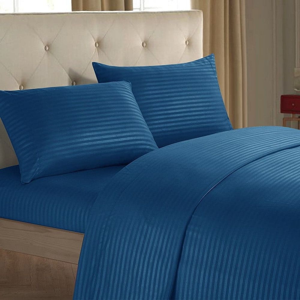 Sofa Bed Sheet Set Full Size Ivory Stripe Egyptian Cotton 1000 Thread Count Fit Up to 5" inches Deep Mattress.,1PC,Polyester-Cotton Blend,Sheet