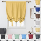Curtain*1 1Pc Roman Curtain Beige Tie Up Curtains for Kids Room Small Windows Thermal Insulated Window Shades for Bathroom Kitchen Rod Pocket (30 X 46 Inches Long) Curtain