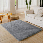 1X Carpet Shag Light Gray Area Rug 3' X 5' Soft Area Rugs for Living Room Bedroom Kids Room Decor Carpet Light Gray