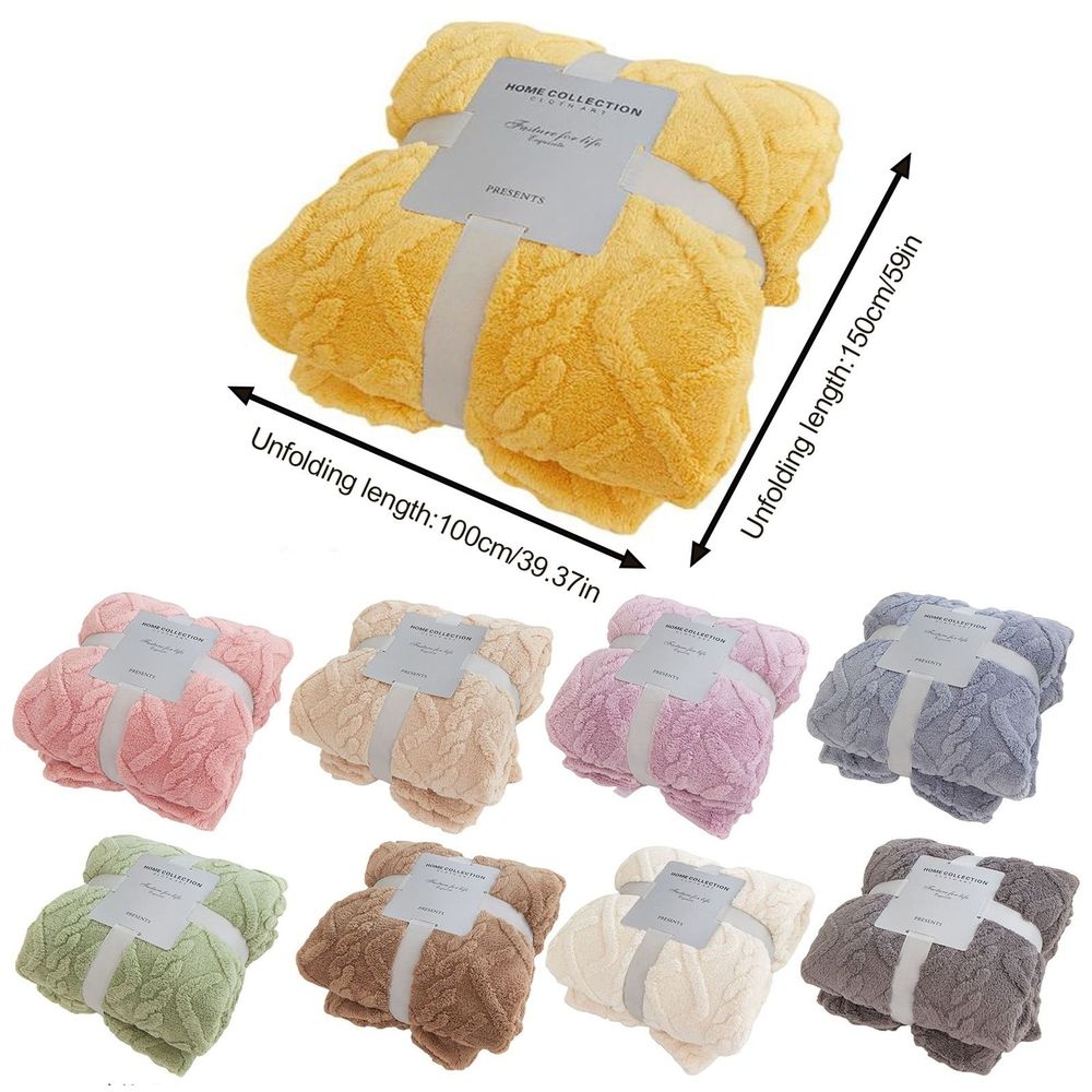 Weighted Blankets,Sofa Blanket Comfortable Bed Blanket Thick Wool Warm Blanket For Winter Yellow Green