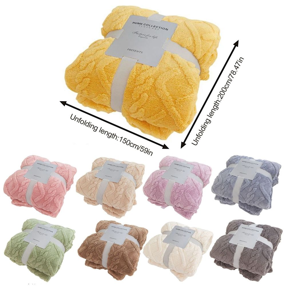 Weighted Blankets,Sofa Blanket Comfortable Bed Blanket Thick Wool Warm Blanket For Winter Yellow Green