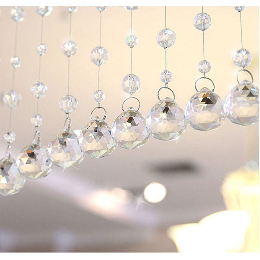 Strings Crystal Beaded Curtain, Arched Door String Curtain, Hanging Doorway Room Divider Suitable for Home, Coffee House, Bedroom, Restaurant.