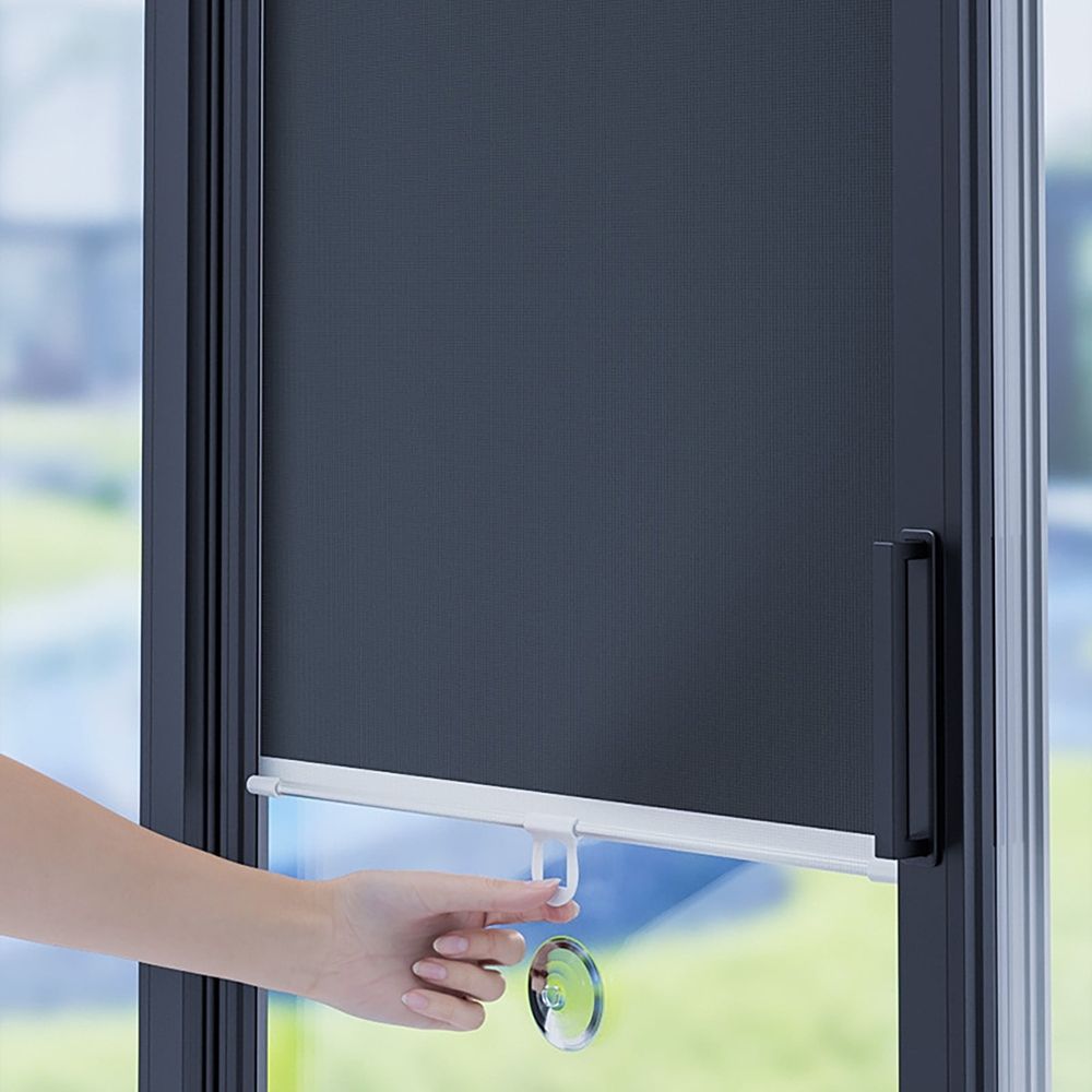 Blackout Curtains,Suction Cup Roller Blinds Insulation Shading Curtain Retractable Balcony Sunshade Window Curtains Privacy Screen For Home Car Black