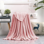 Large Flannel Fleece Throw Blanket, 27.5×39.3 Inch - Cozy Lightweight Thick Blanket - All Seasons Suitable for Women, Men and Kids (Pink)