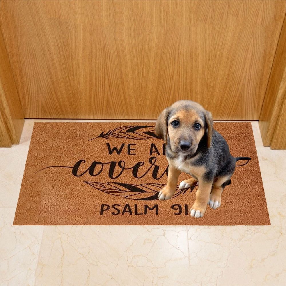 We are Covered 91 Funny Door Mats Outside Coir Doormat for Home Entrance,Front Door mat,Indoor Entrance Embroidered Welcome Rubber Rugs Home Christmas New Year Decor 24”x 15”
