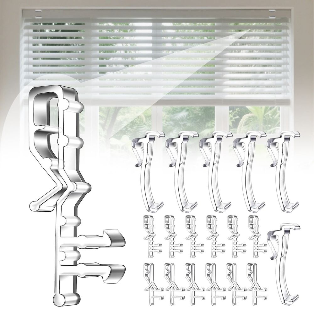 Textile Curtain Clips, 18-Piece Clear Curtain Positioning Clips, 2.1in Plastic Hidden Curtain Clips, Easy Installation No Drilling, Suitable for Home/Shop/Hotel Curtain Fixation