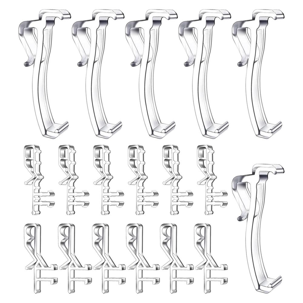 Textile Curtain Clips, 18-Piece Clear Curtain Positioning Clips, 2.1in Plastic Hidden Curtain Clips, Easy Installation No Drilling, Suitable for Home/Shop/Hotel Curtain Fixation