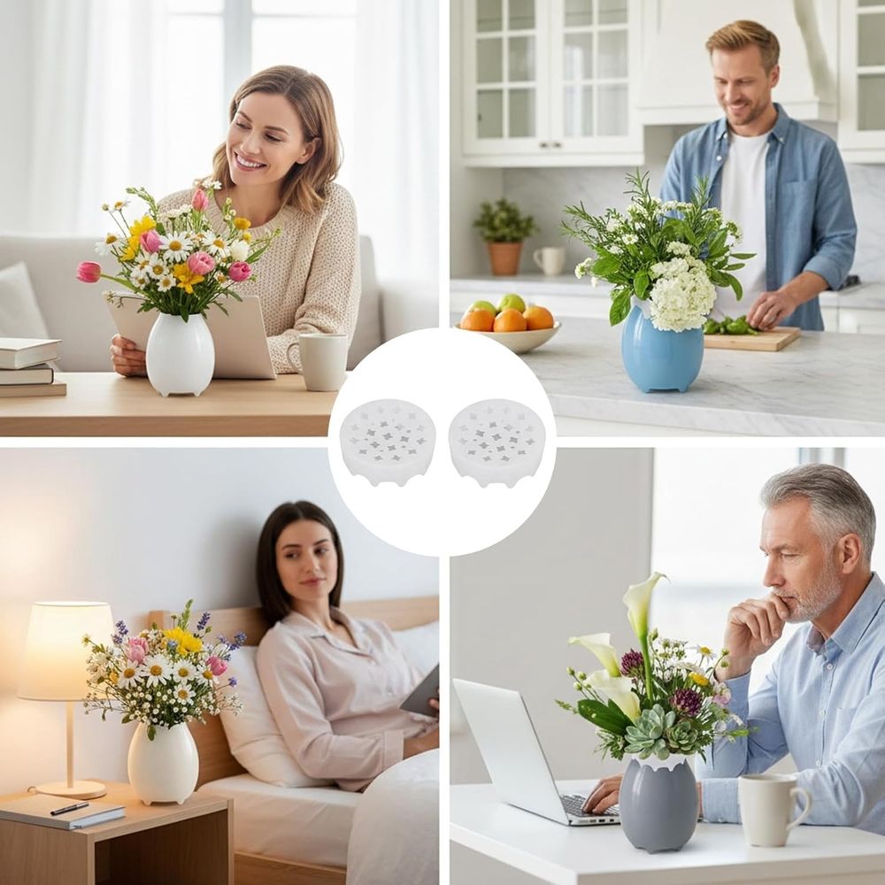 2 Pcs Silicone Flower Arranging Grid,Stretchable Transparent Blossom Grid for Vases,Flexible Silicone Flower Grid for Ikebana,Wedding Venue and Home Floral Arrangements