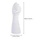 Plated Silver Ceramic Hand Vase Decorative Human Body Arm Sculpture for Desktop Decor