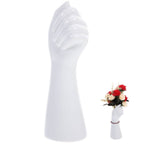 Plated Silver Ceramic Hand Vase Decorative Human Body Arm Sculpture for Desktop Decor