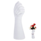 Plated Silver Ceramic Hand Vase Decorative Human Body Arm Sculpture for Desktop Decor