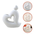 Ceramic Heart-Shaped Vase in White for Home Flower Arrangements