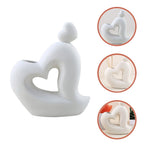 Ceramic Heart-Shaped Vase in White for Home Flower Arrangements