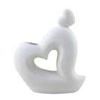 Ceramic Heart-Shaped Vase in White for Home Flower Arrangements