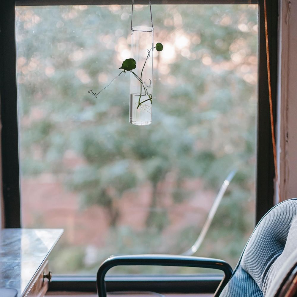 2pcs Hanging Glass Hydroponic Vase for Plants and Home Decor