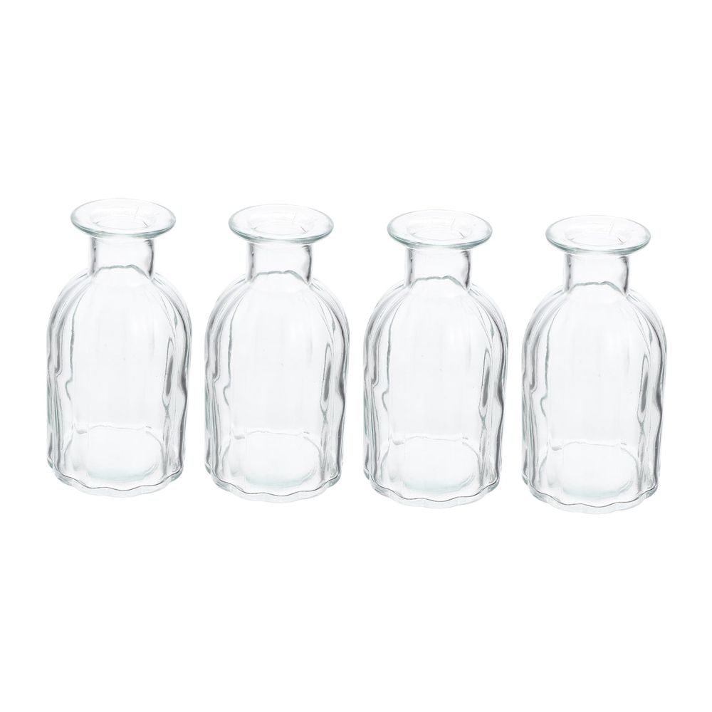 Glass Flower Container Aesthetic Flower Vase 4Pcs 5.5X3In