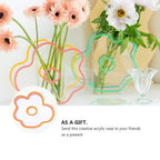 Acrylic Vase Creative Flower Shape Home Adornment Simple Design