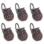 Easy Install Owl Shower Curtain Hooks, Brown, 12 Pieces - Home Decor Accessories