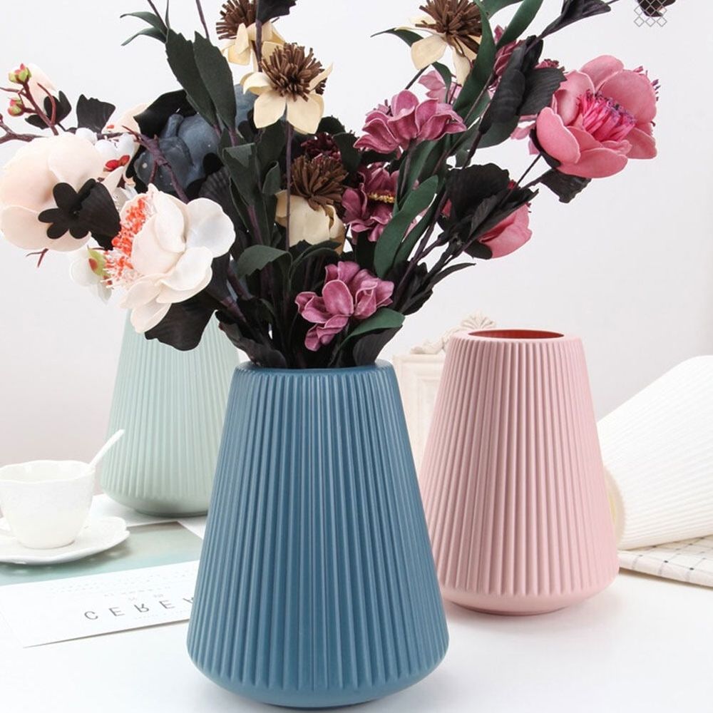 Dark Blue Plastic Vase Nordic Style for Storage Fashion Home Decor