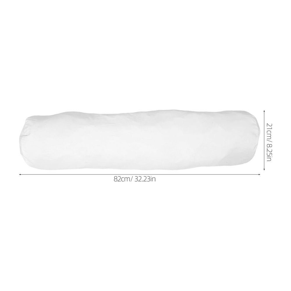White Breathable Cylinder Pillow Cover with Removable Inner Case - Bolster Pillow Sleeve for Comfort and