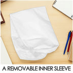 White Breathable Cylinder Pillow Cover with Removable Inner Case - Bolster Pillow Sleeve for Comfort and
