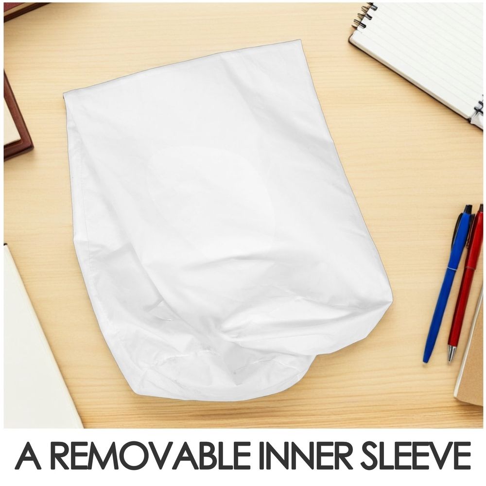 White Breathable Cylinder Pillow Cover with Removable Inner Case - Bolster Pillow Sleeve for Comfort and