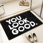 Carpet*1 Piece You Look Good Bath Mat Black 、 White Bathroom Rugs Cute Bath Rugs Non Slip Microfiber Plush Funny  Small Cool Rug Washable Absorbent Apartment Mat for Bathtub Sink 20