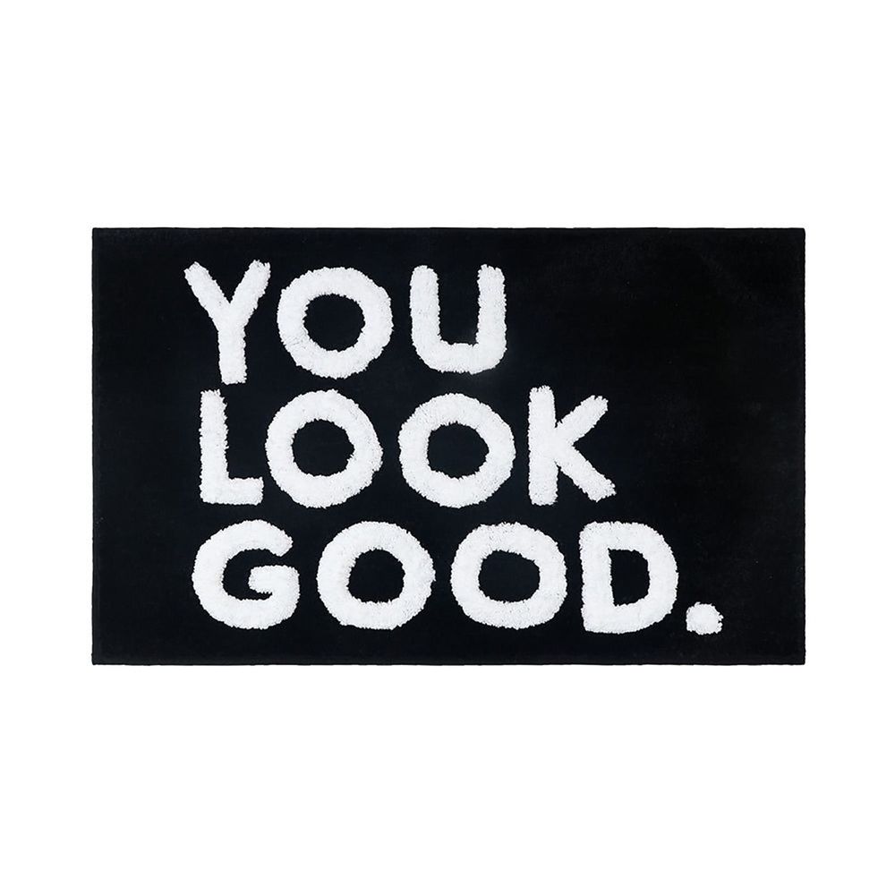 Carpet*1 Piece You Look Good Bath Mat Black 、 White Bathroom Rugs Cute Bath Rugs Non Slip Microfiber Plush Funny  Small Cool Rug Washable Absorbent Apartment Mat for Bathtub Sink 20