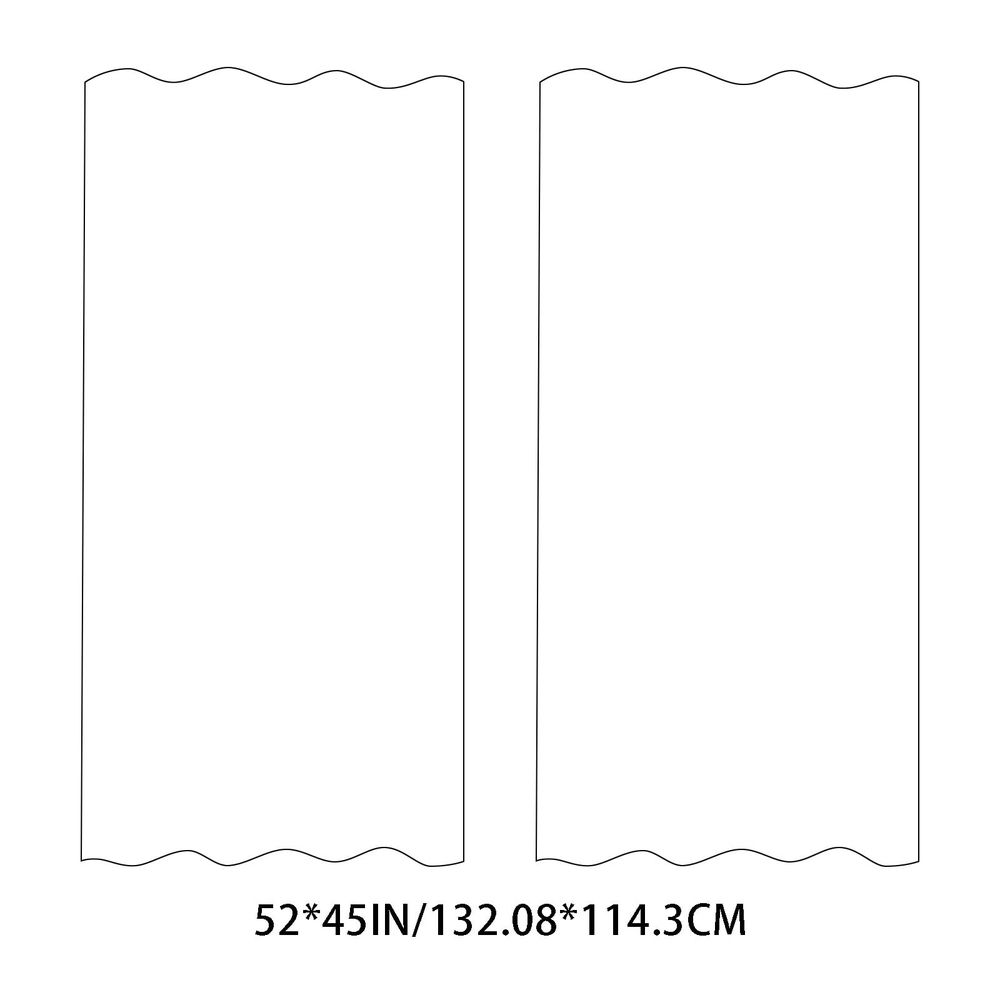 2X Curtains Darkening Thermal Insulated Curtain Panels for Living Room Blue Color Shower Curtain Set Bath Partition Curtain No Drilling 132Cm*114Cm(52*45In) Curtain