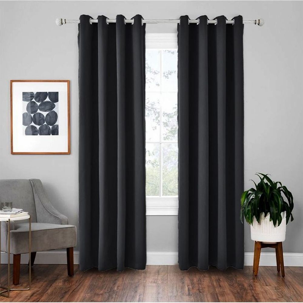 2X Curtains Darkening Thermal Insulated Curtain Panels for Living Room Blue Color Shower Curtain Set Bath Partition Curtain No Drilling 132Cm*114Cm(52*45In) Curtain