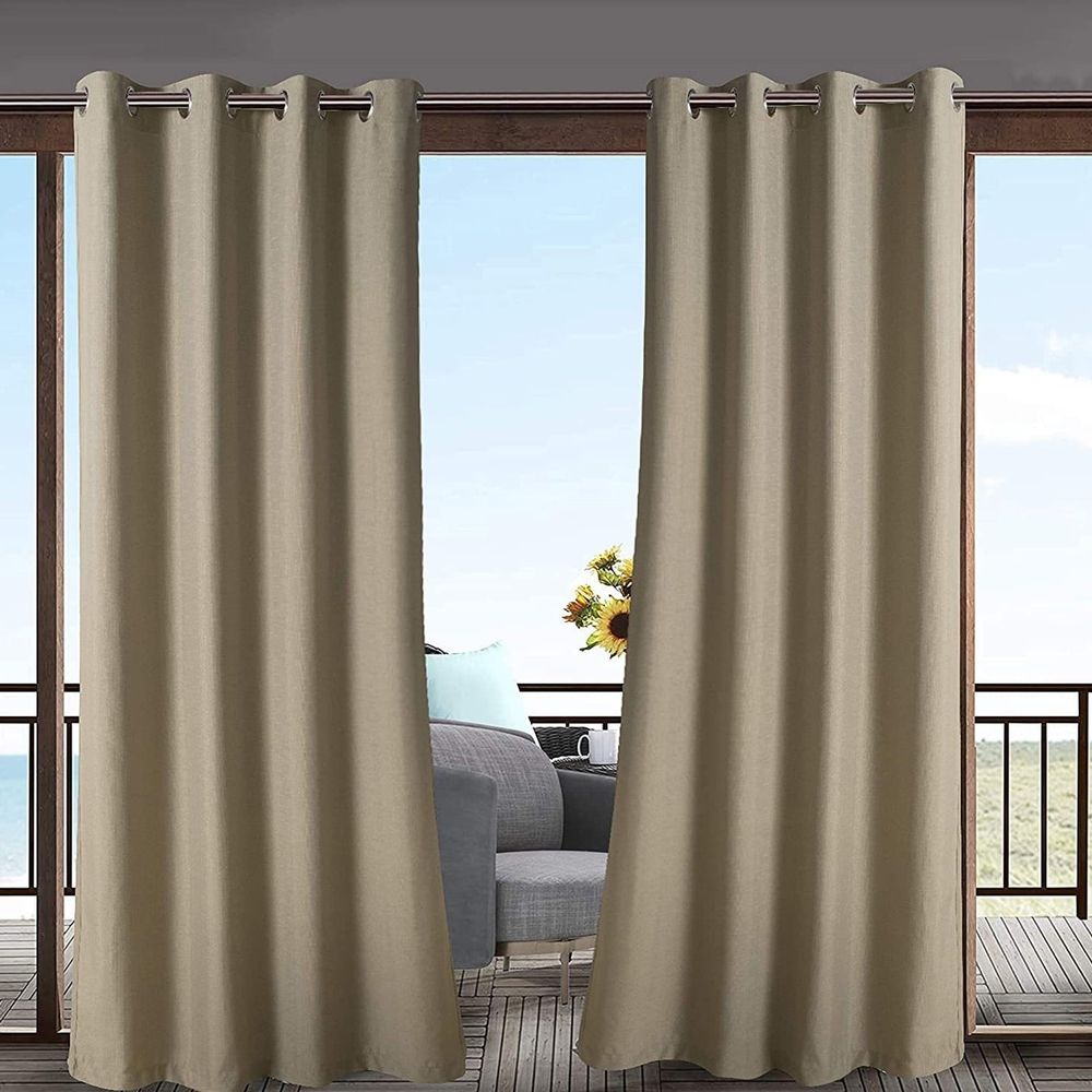 52*72 Inches (132X182Cm) Curtain Waterproof Outdoor Pavilion Terrace Curtain Thermal Insulation Shading Curtain