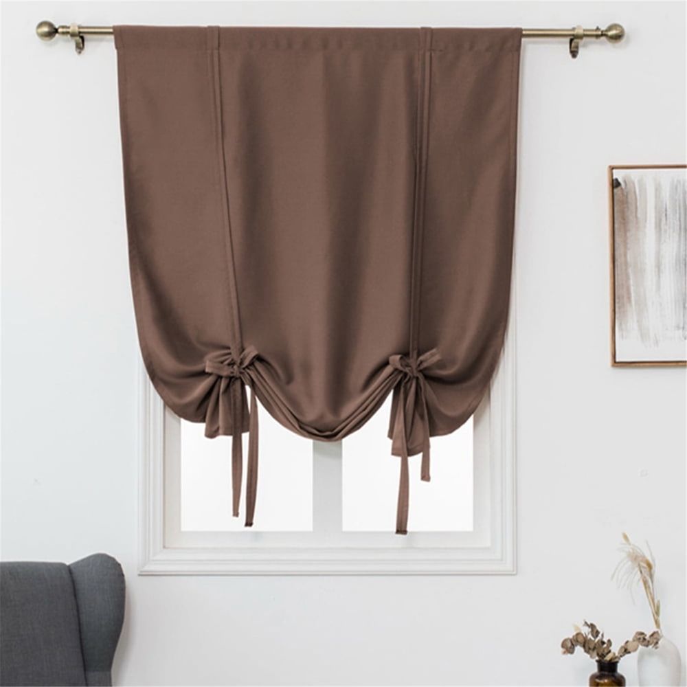 Curtain 1 Curtain for Bathroom Kitchen Adjustable Balloon Roman Curtains for Small Window Room Darkening Shades Drapes Panel Rod Pocket Purple Curtain