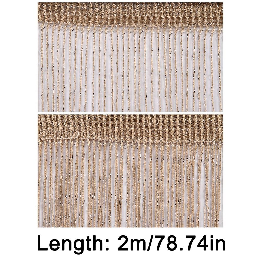 1X Curtain 200Cm*100Cm Fringe String Window Curtain Bead Chain Fringe Panel Room Partition String Curtains Beaded Door Curtain Curtain