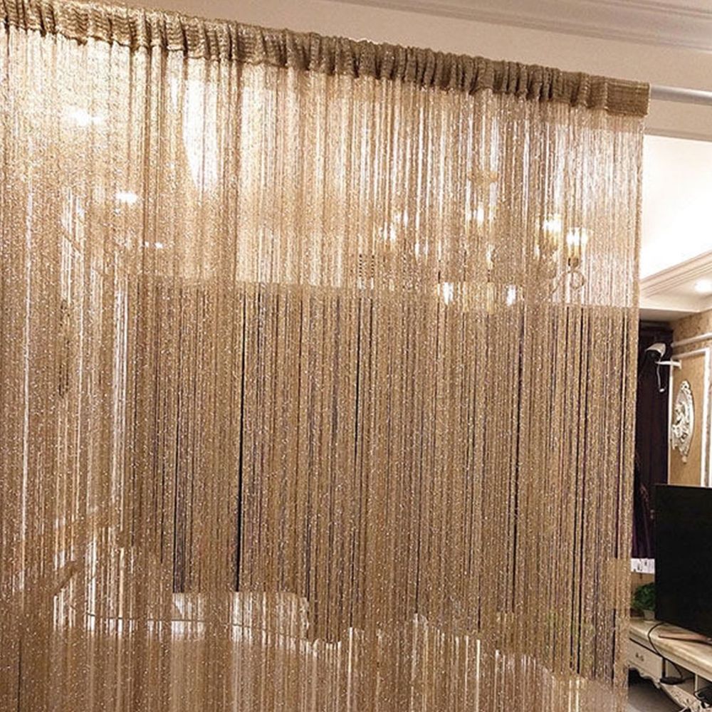 1X Curtain 200Cm*100Cm Fringe String Window Curtain Bead Chain Fringe Panel Room Partition String Curtains Beaded Door Curtain Curtain