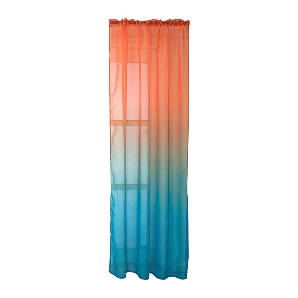 1X Gradient Curtain Polyester Curtains Gradient Semi Voile Rod Pocket Curtains for Bedroom and Living Room Gradient Window Drapes Room Darkening Curtains for Living Room Curtain