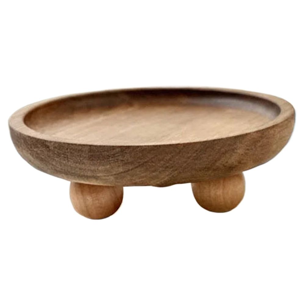 Wood For Display Small Wooden Pedestal Stand Decor Tray For Candles Plants Bottles Mini Vases Soap Dispenser Decorative Tray For Farmhouse Kitchen Entry Table