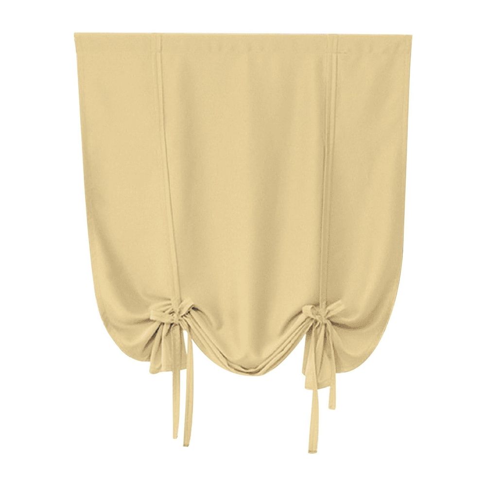 Curtain*1 1Pc Roman Curtain Beige Tie Up Curtains for Kids Room Small Windows Thermal Insulated Window Shades for Bathroom Kitchen Rod Pocket (30 X 46 Inches Long) Curtain