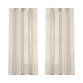 2 Curtains Linen Sheer Curtains 63 Inch Length Semi Sheer Curtains Silver Linen Curtain Panels for Living Room/Bedroom Light Filtering Curtains 2 Panels