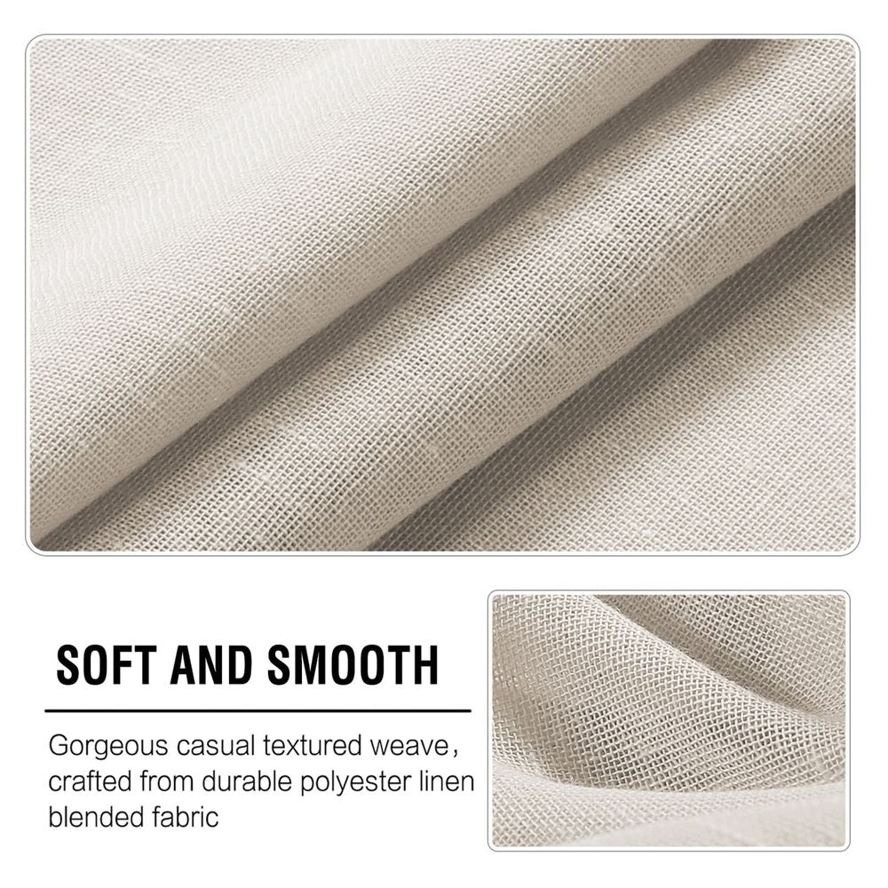 2 Curtains Linen Sheer Curtains 63 Inch Length Semi Sheer Curtains Silver Linen Curtain Panels for Living Room/Bedroom Light Filtering Curtains 2 Panels