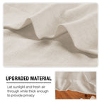 2 Curtains Linen Sheer Curtains 63 Inch Length Semi Sheer Curtains Silver Linen Curtain Panels for Living Room/Bedroom Light Filtering Curtains 2 Panels