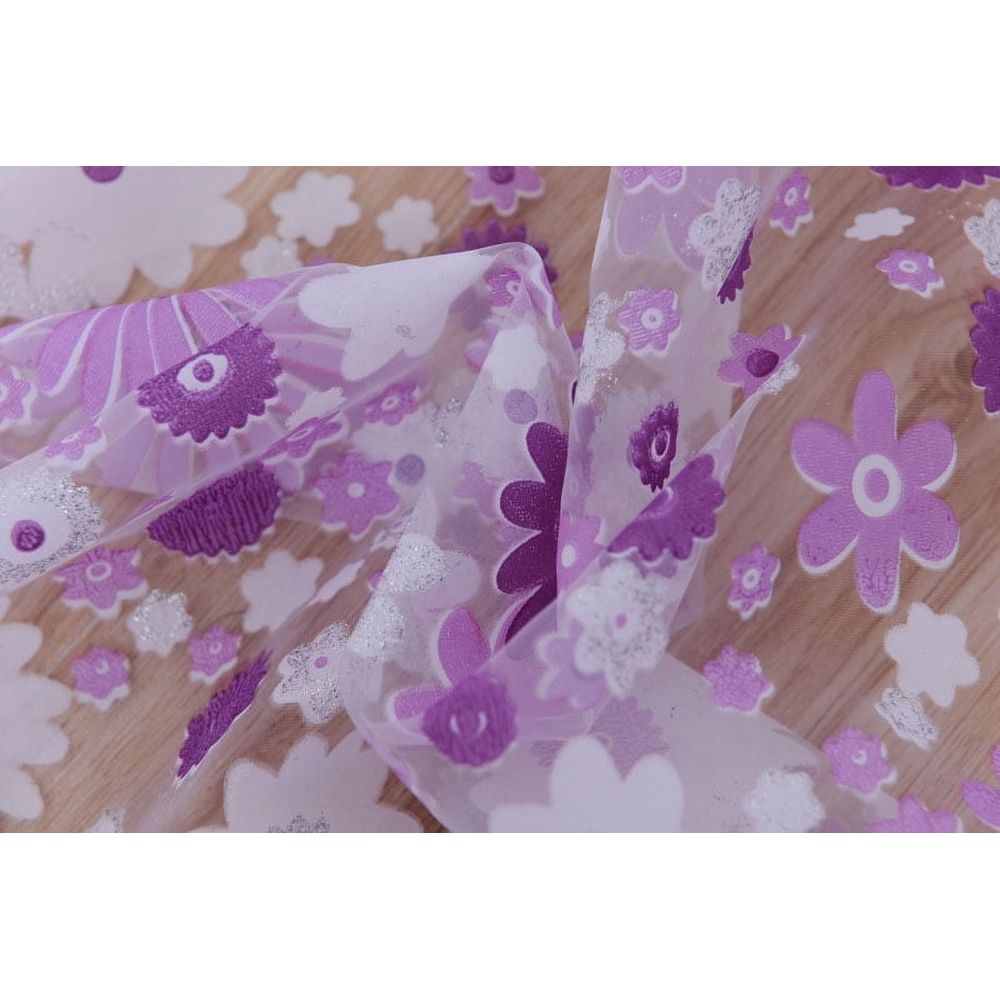 1 Pc Organza Curtain (200Cm X 100Cm) Door Divider Voile Print Window Floral Curtain Room Curtain Decor