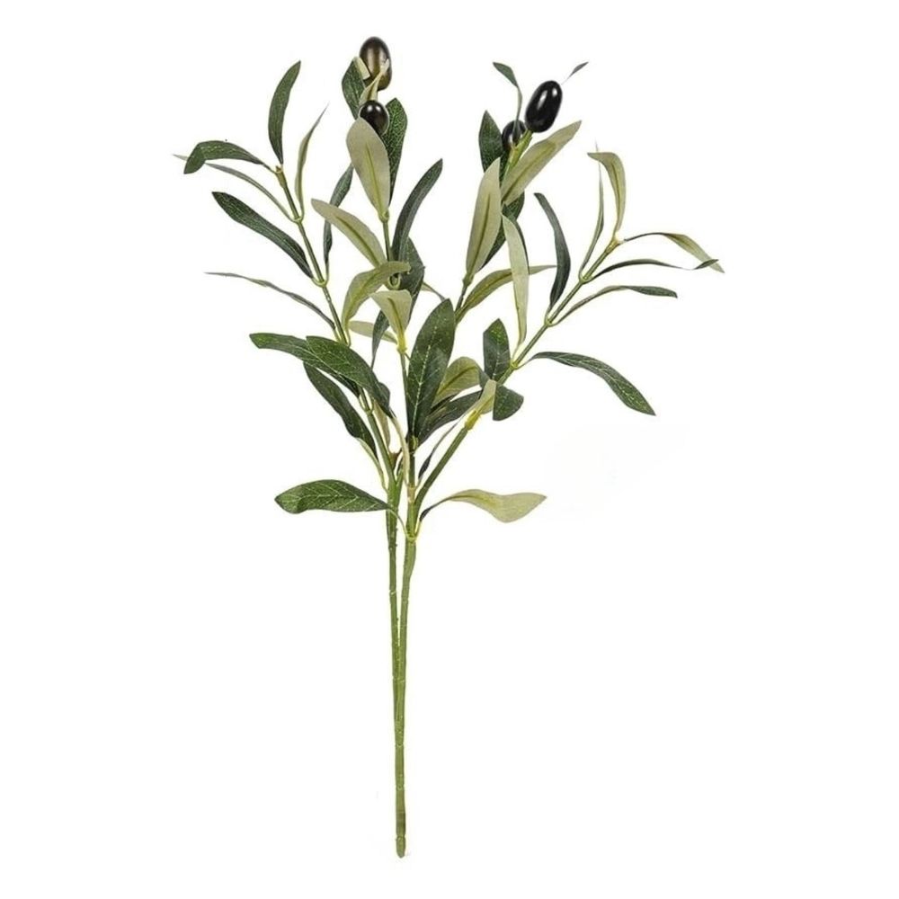 1 Artificial Flower*5 Olive Branches for Vases Artificial Olive Tree Plant Greenery Stems 15" Plants for Home Outdoor Decor Aesthetic (Vase Not Included)