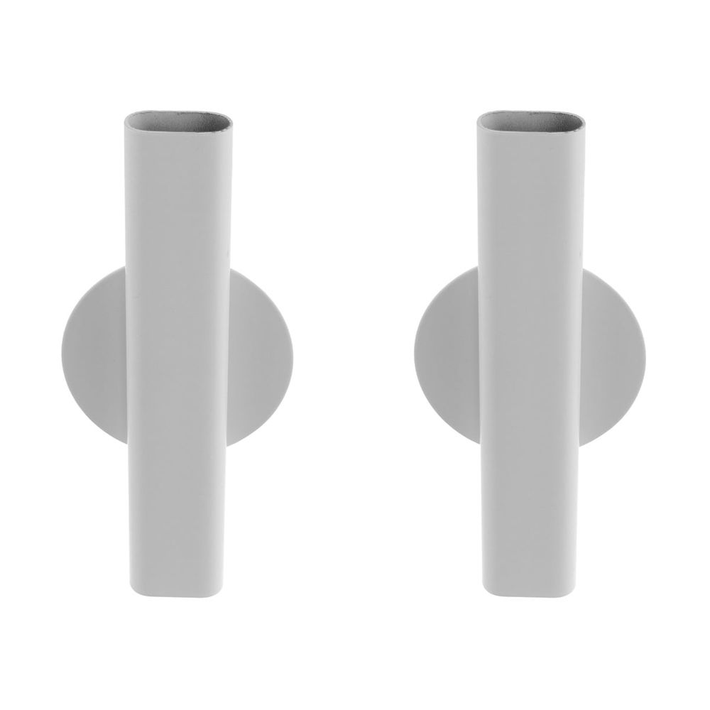 White Metal Wall Vase, Flower Holder, Stylish Home Decor Vase 2Pcs