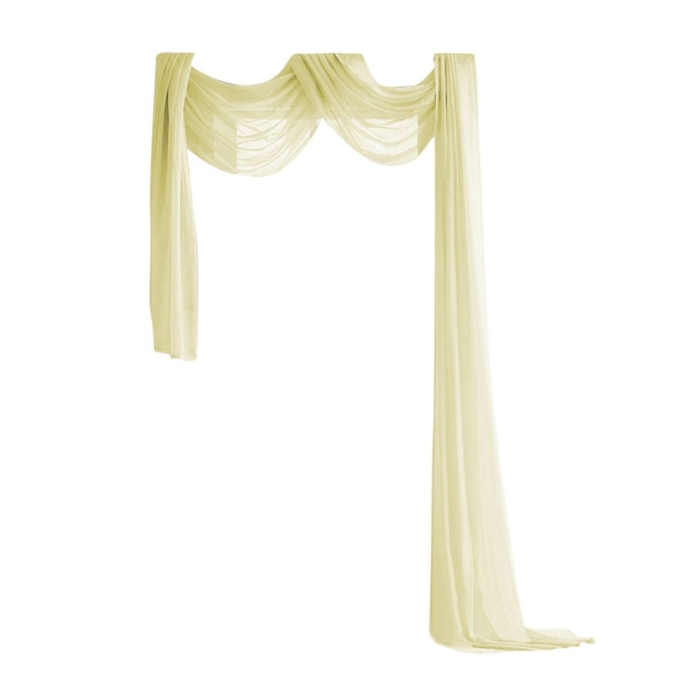 Window Scarf Sheer Elegant Topper Long Window Solid Window Treatment Swags Drapes for Window Ceremony Wedding Canopy Bed Fall Decor, 54" x 216