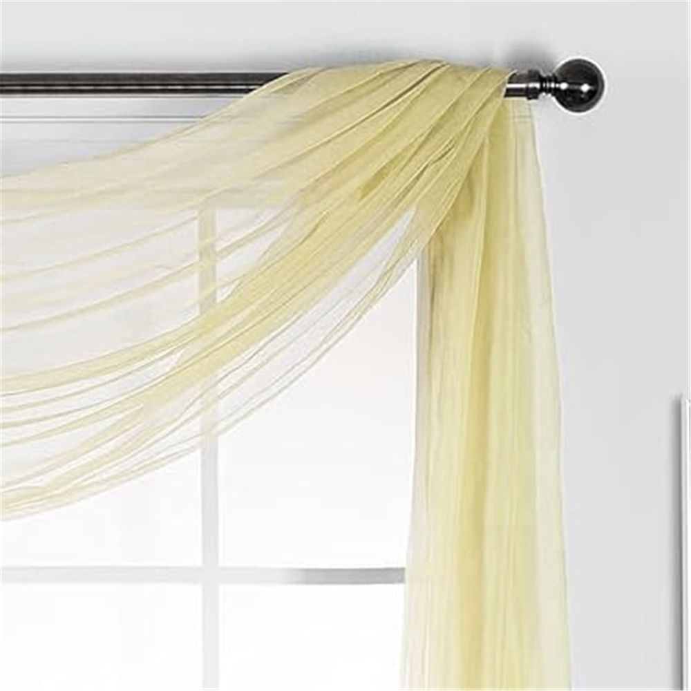 Window Scarf Sheer Elegant Topper Long Window Solid Window Treatment Swags Drapes for Window Ceremony Wedding Canopy Bed Fall Decor, 54" x 216