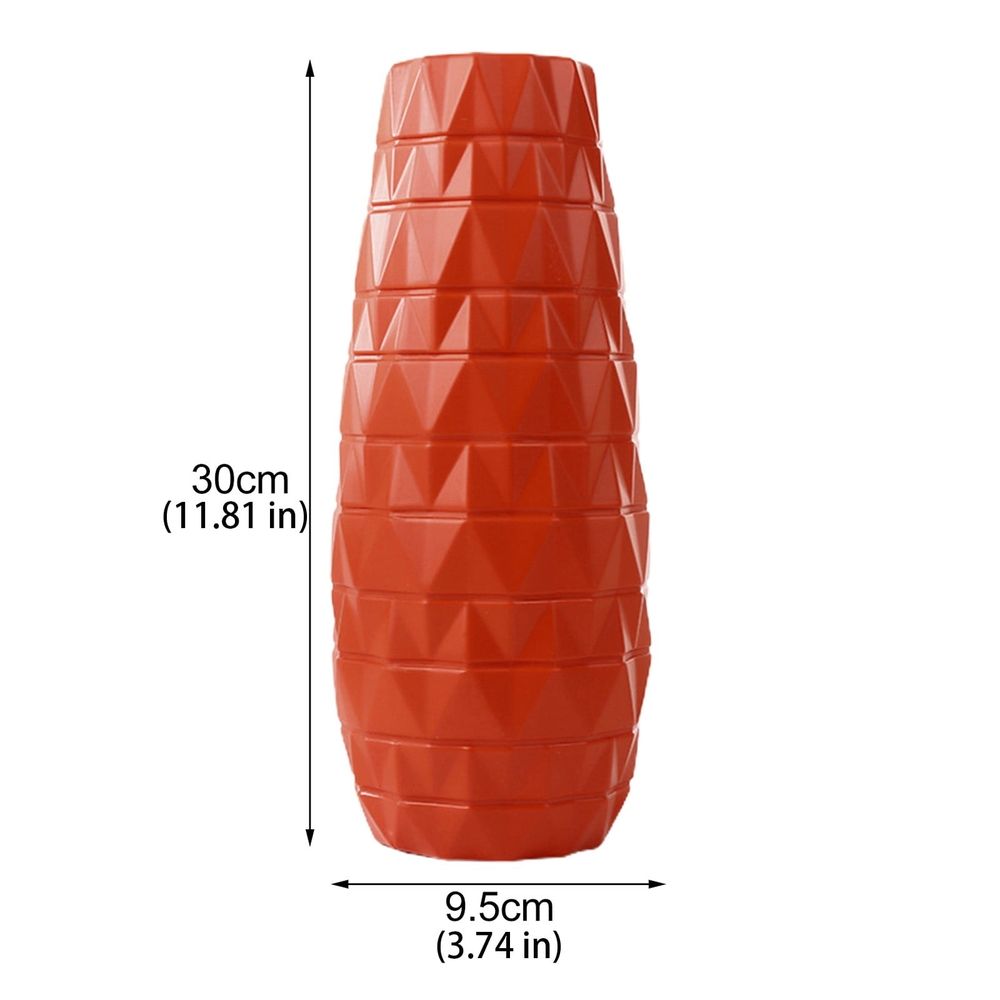 Vases Large Floor Vase, Orange Plastic Vase,Decorative Tall Flower Holder for Living Room, Home D茅cor Dried Flower Arrangement Ideal Gift