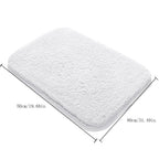 Area Rugs,Bathroom Rugs Bath Mat Absorbent Microfiber Bath Rugs Non Slip Plush Shaggy Shower Mat For Bathroom Floor Tub Machine Washable Kitchen Mat Doormat White(24x16 Inch)